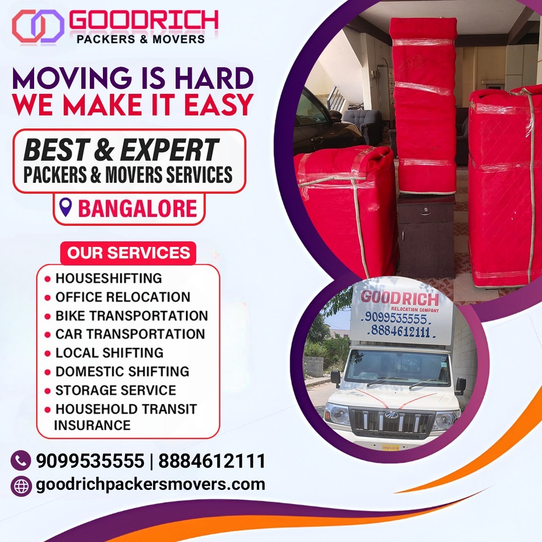 Goodrich Movers Bangalore Facebook ad: Same-Day Shifting Available - Book Fast!