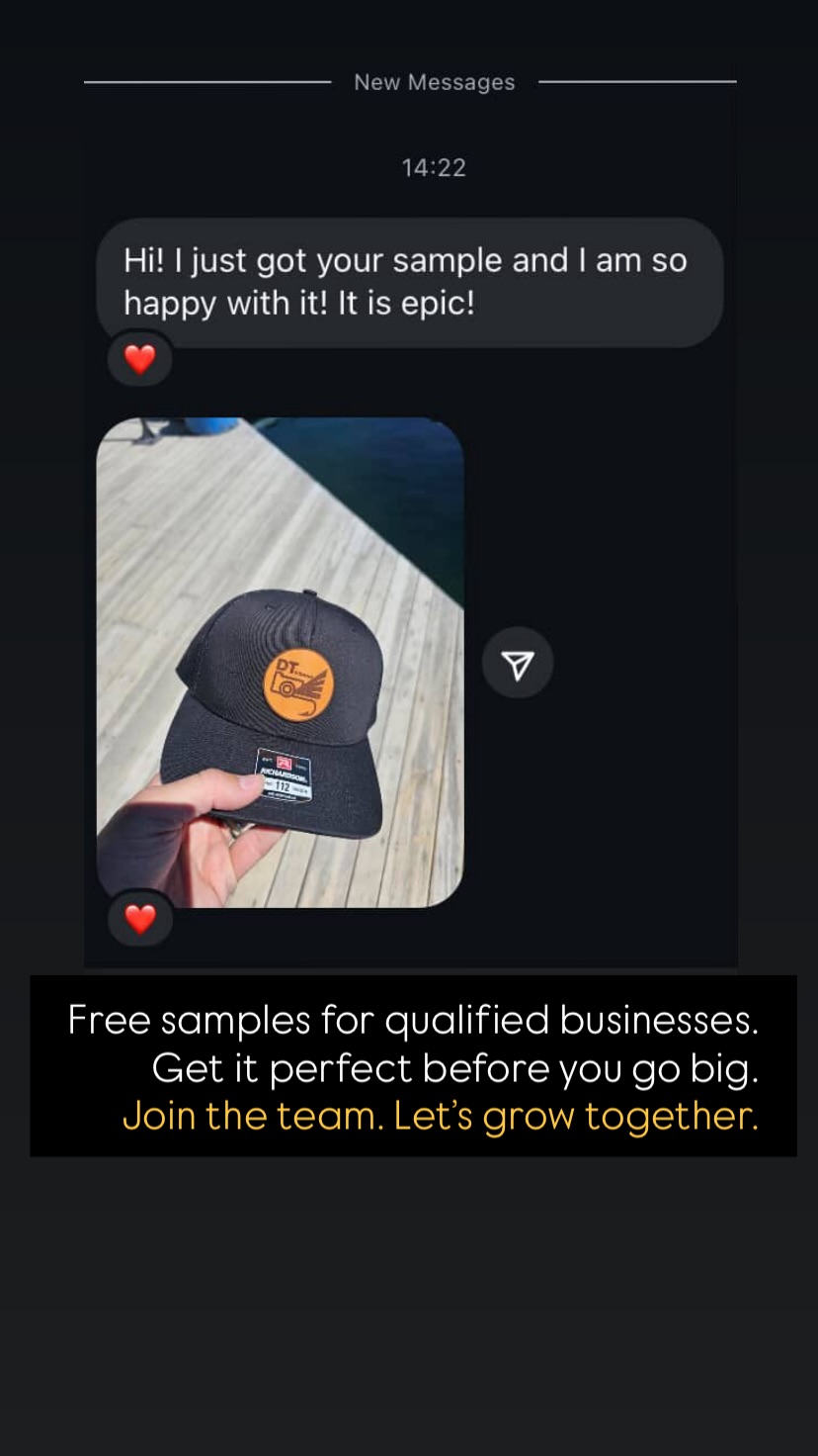 Snag Customs LLC Facebook ad: Snag Customs Free Sample Program