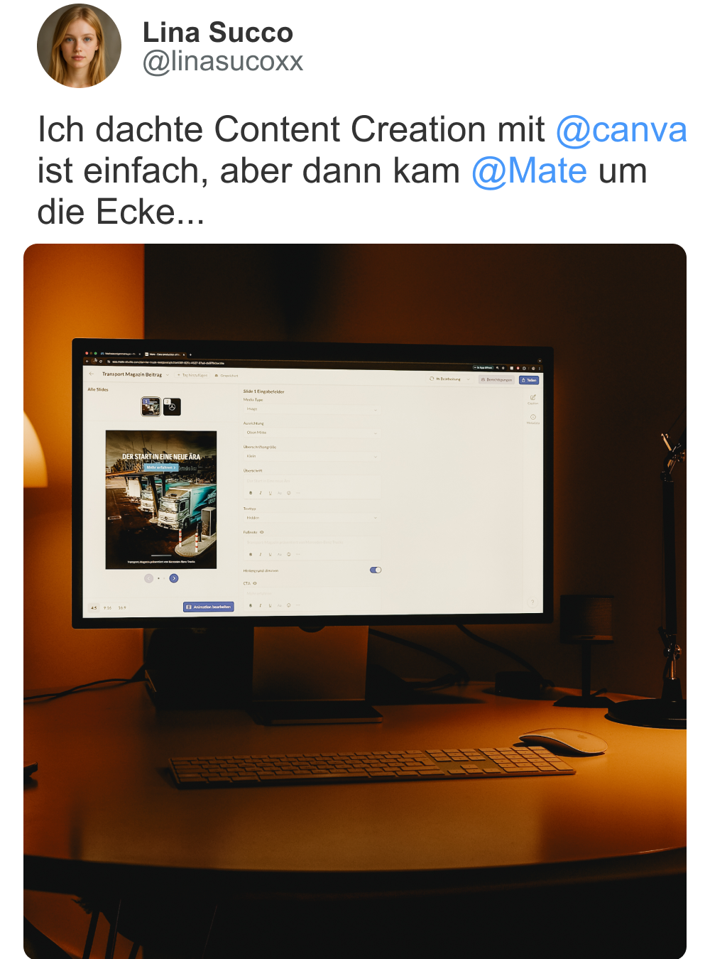 Mate Studio Facebook ad: Mate ist die Alternative zu typischen Designtools.