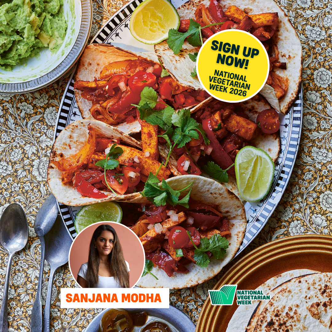 The Vegetarian Society Facebook ad: FREE RECIPES. AMAZING PRIZES.