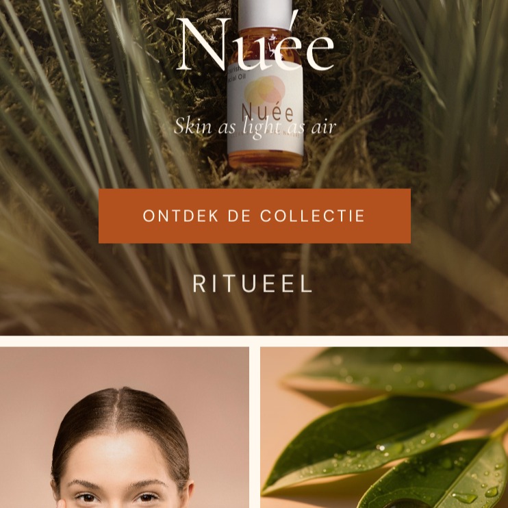 bynuee.nl Facebook ad: Nuée Skin as light as air.