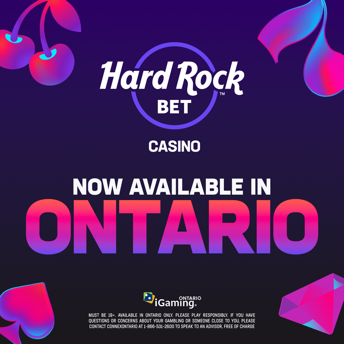 Hard Rock Bet Canada Facebook ad: Hard Rock Bet Now In Ontario