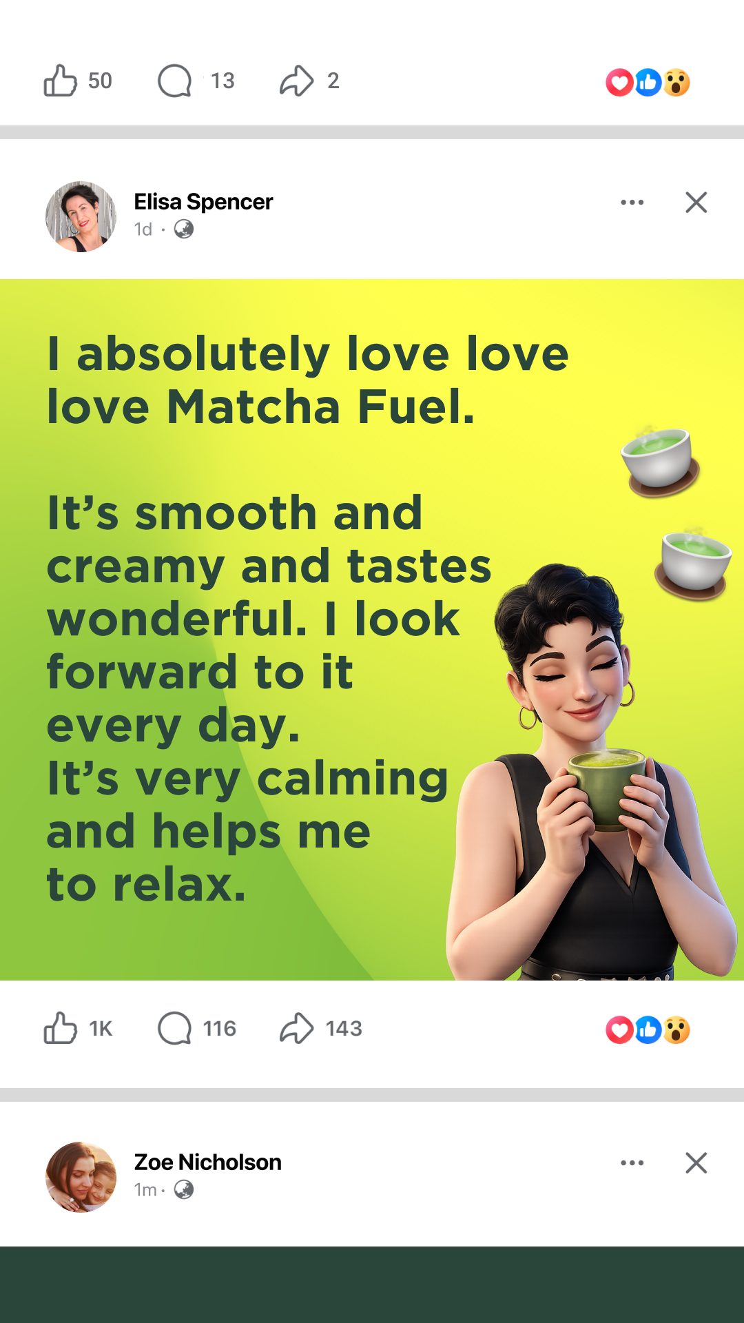 Matcha Fuel Facebook ad