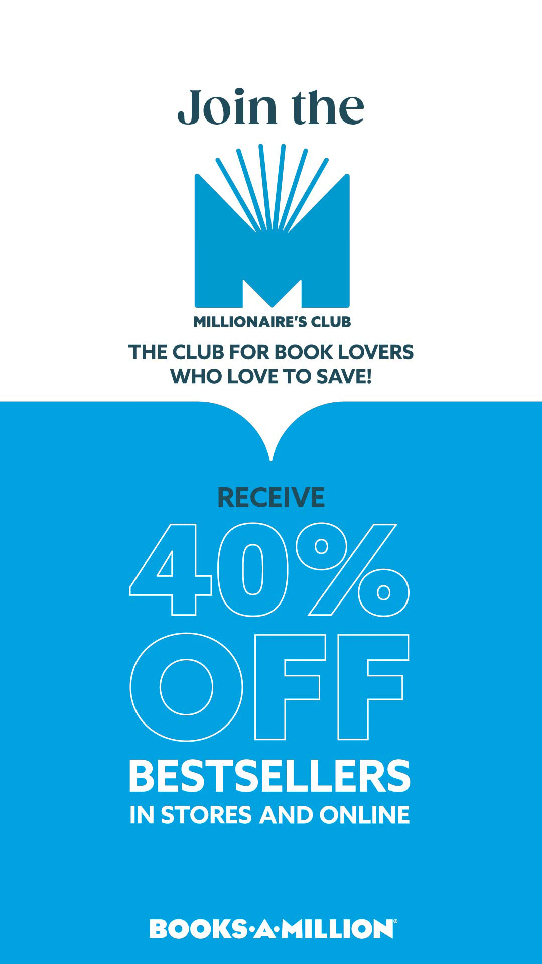 Books-A-Million Facebook ad: Members Save 40%