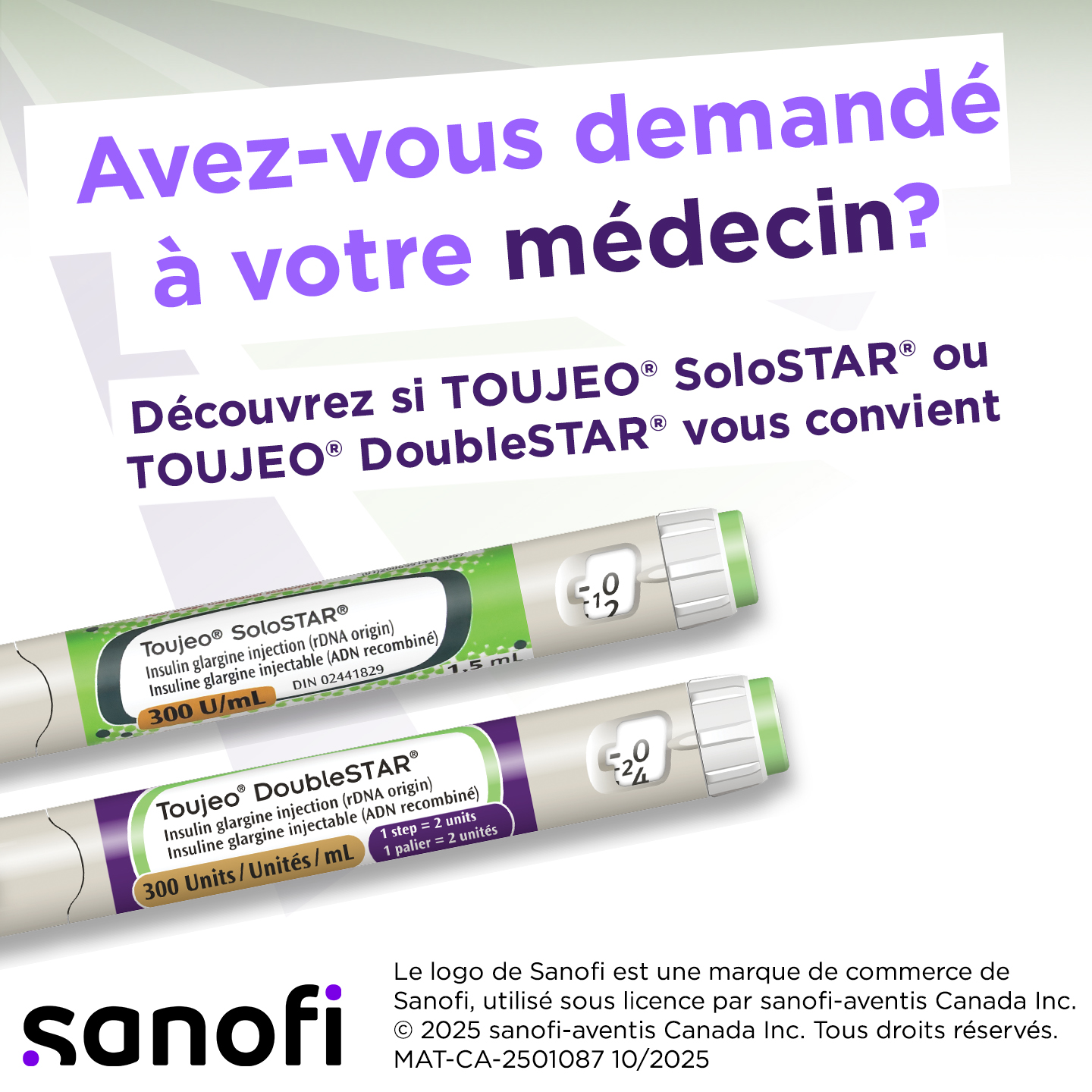 Toujeo Canada Facebook ad