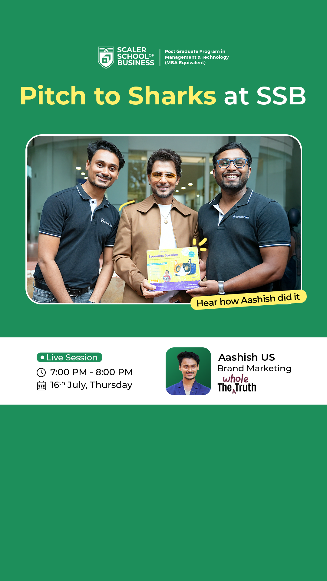Scaler School of Business Facebook ad