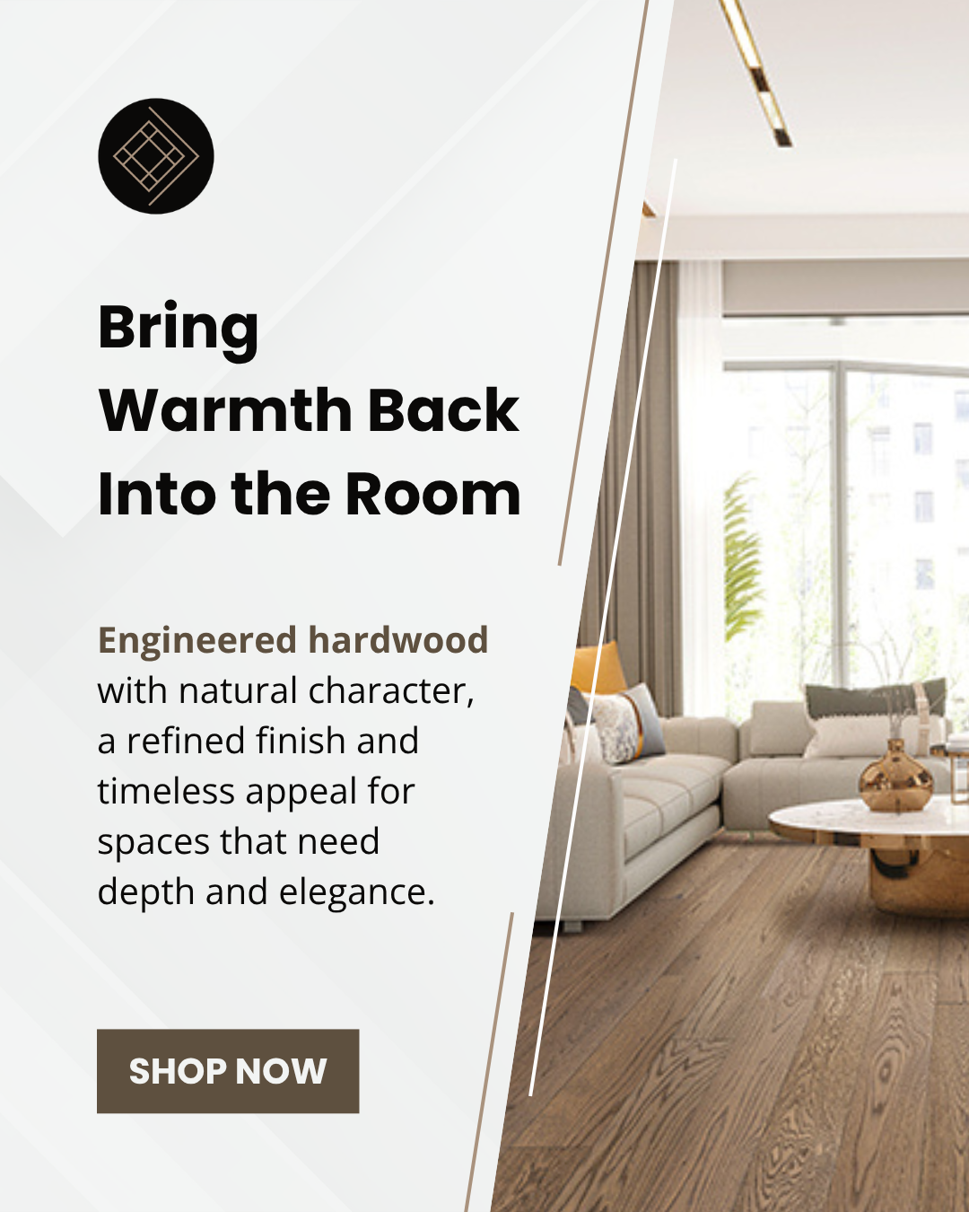 The Flooring Supply Facebook ad: Engineered Hardwood, Designer Approved