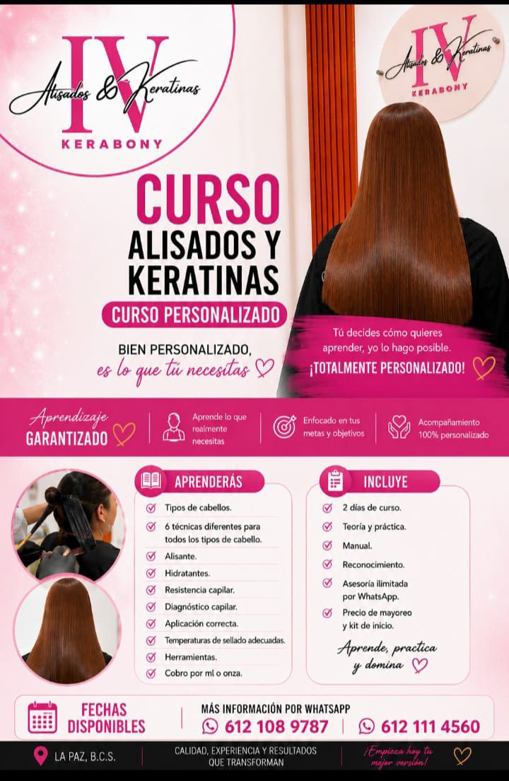 alisados y keratinas ivonn Facebook ad: ATENCIÓN LA PAZ CURSO PERSONALIZADO DE KERABONY