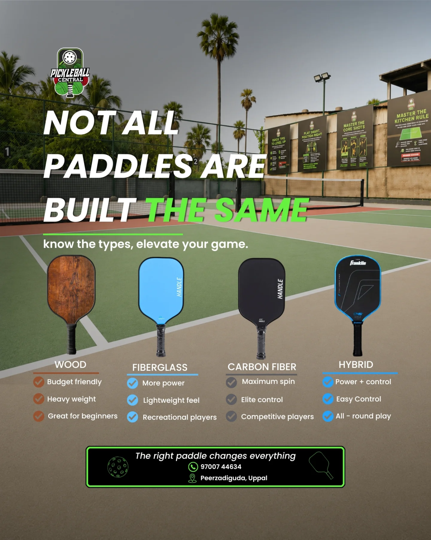 Pickleball Central Facebook ad: Not all pickleball gear is created equal!