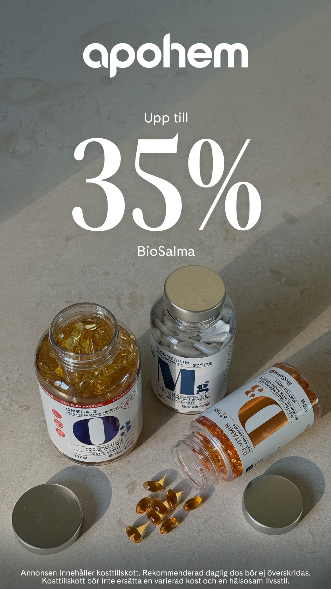 Apohem Facebook ad: Upp till 35%