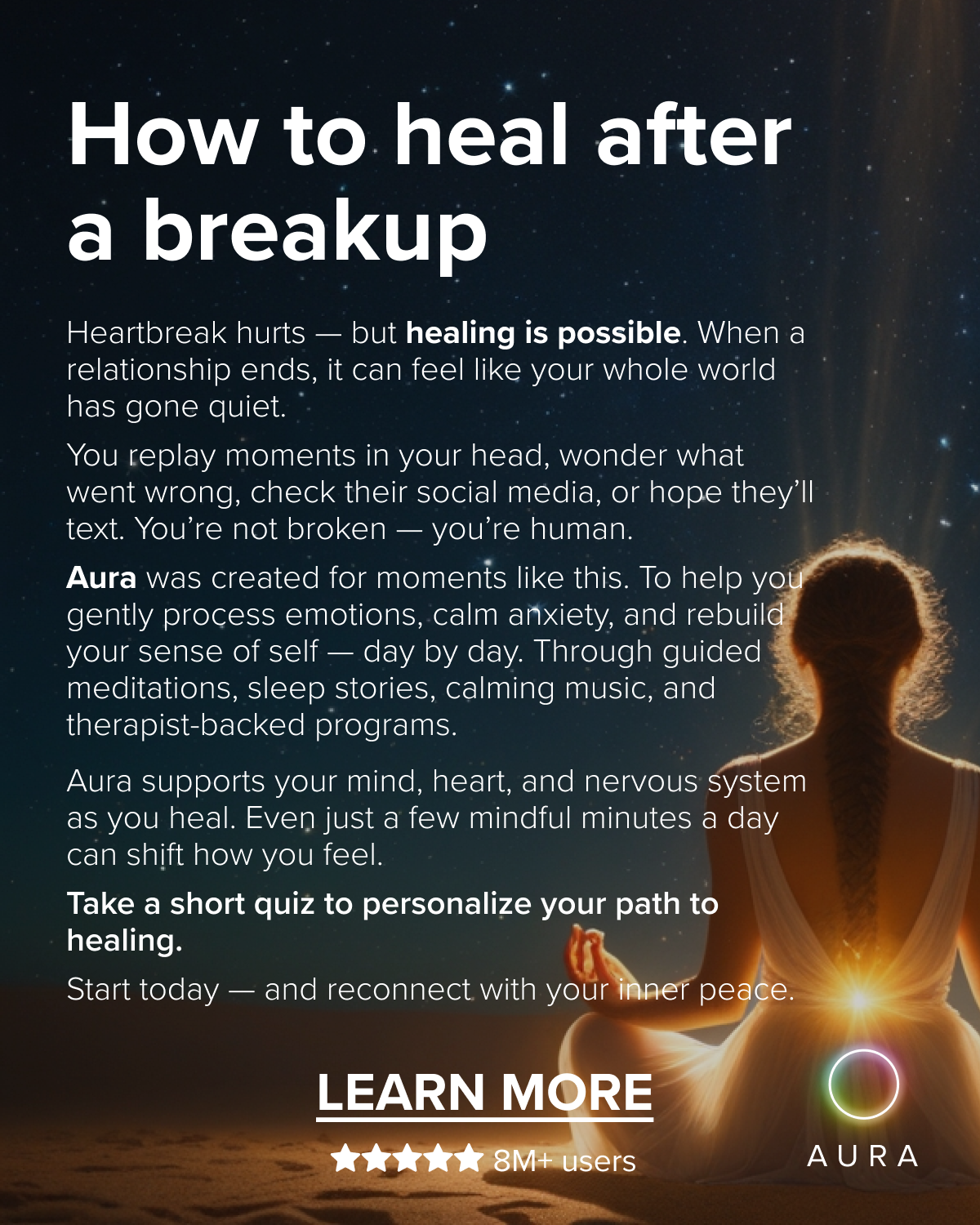 Aura: Find peace every day Facebook ad