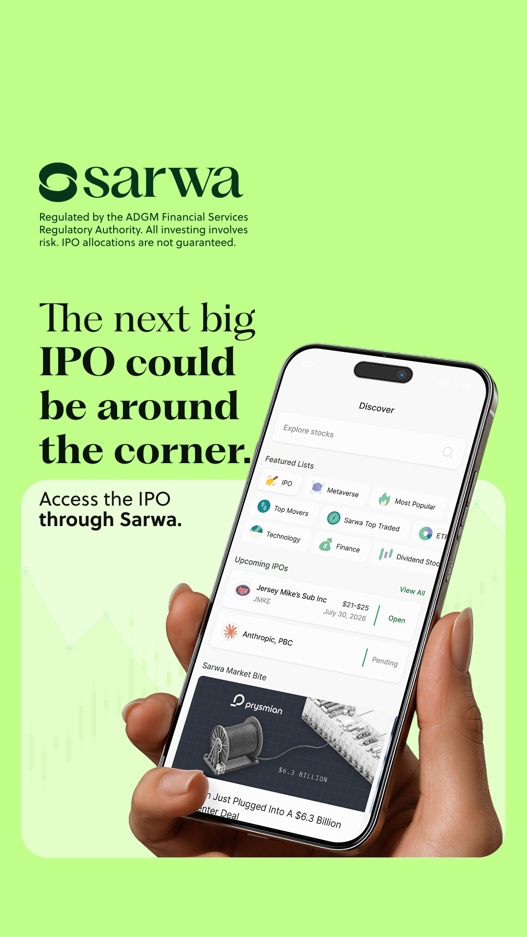 Sarwa ثروة Facebook ad: Investing made easy