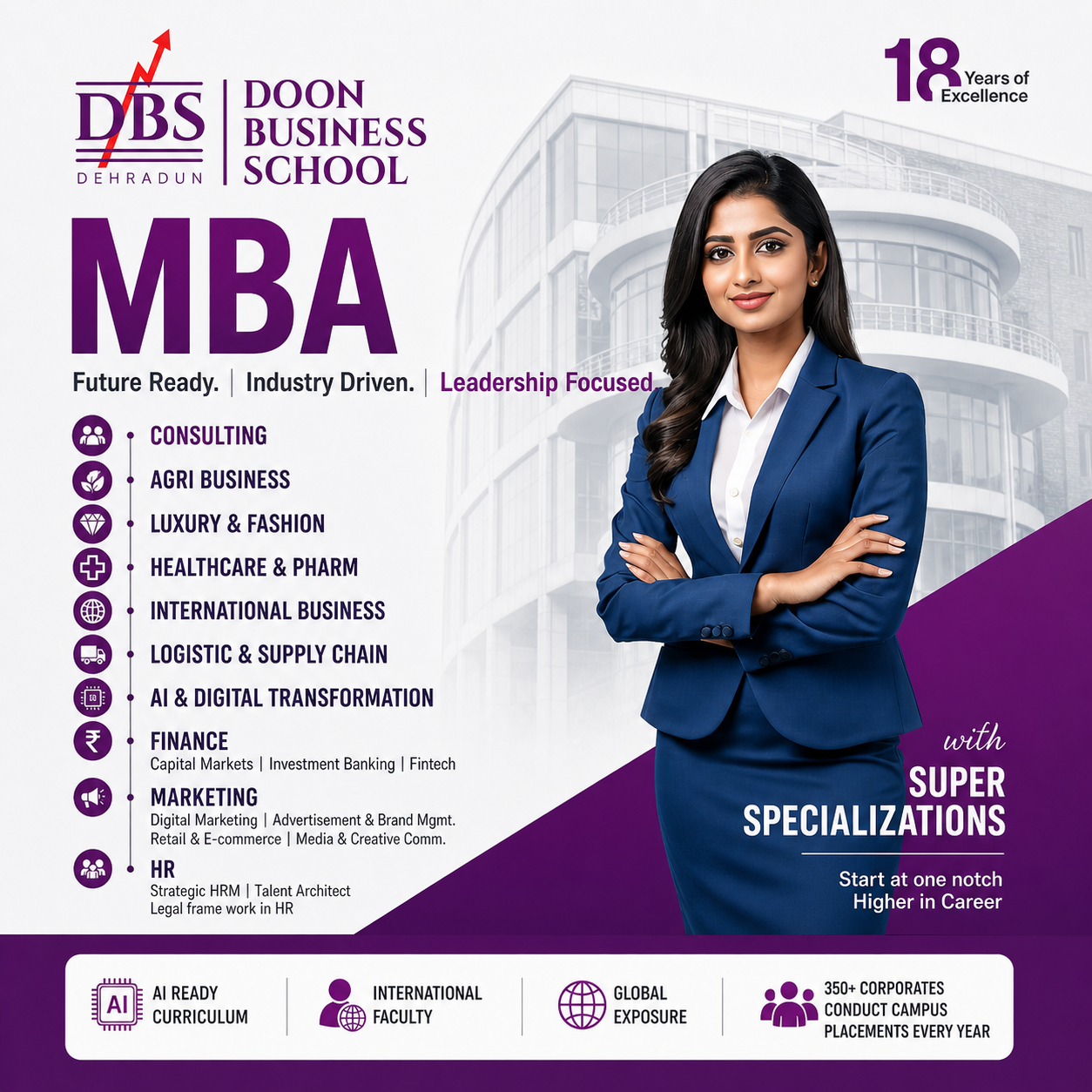 Doon Business School Facebook ad