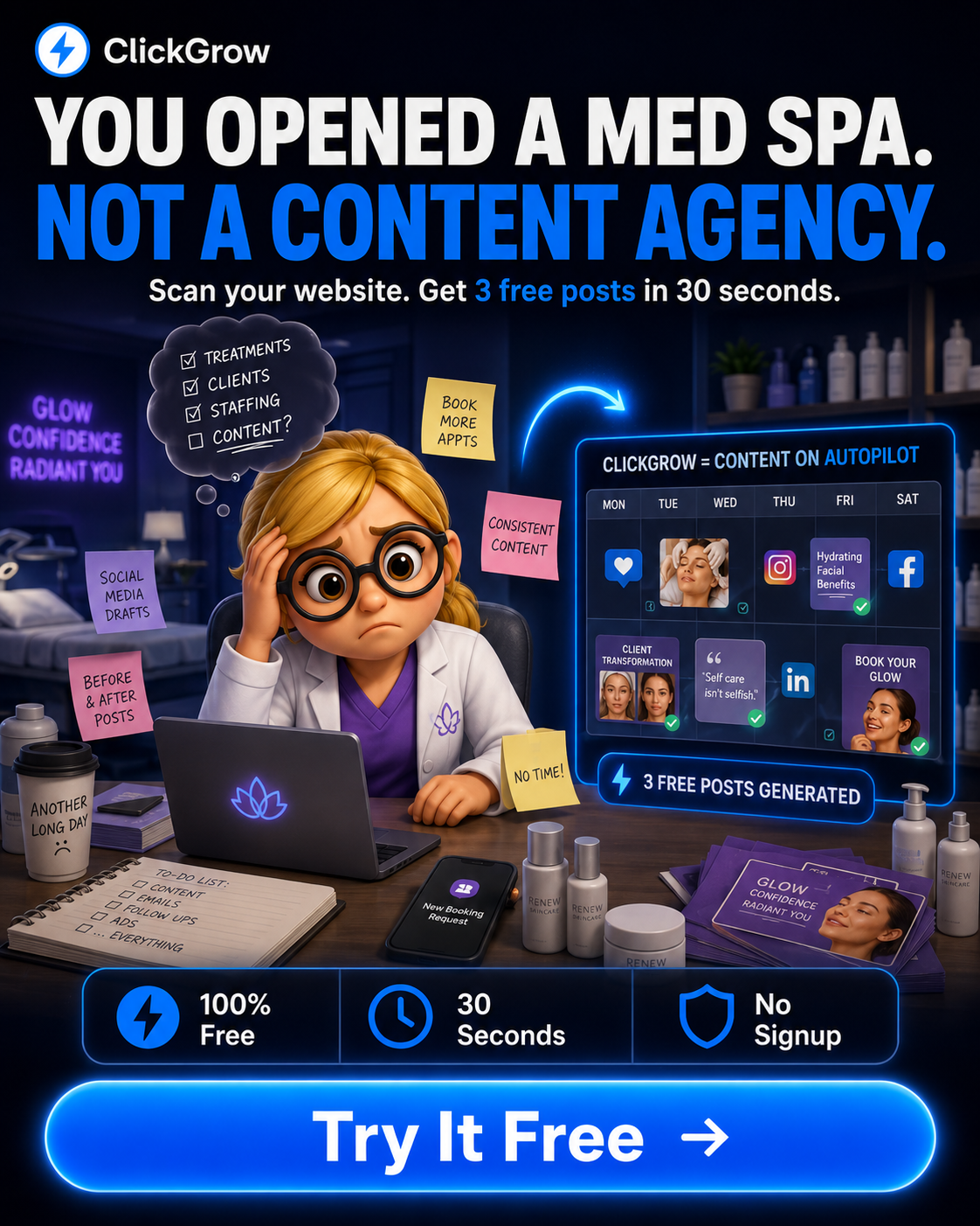 ClickGrow AI Facebook ad
