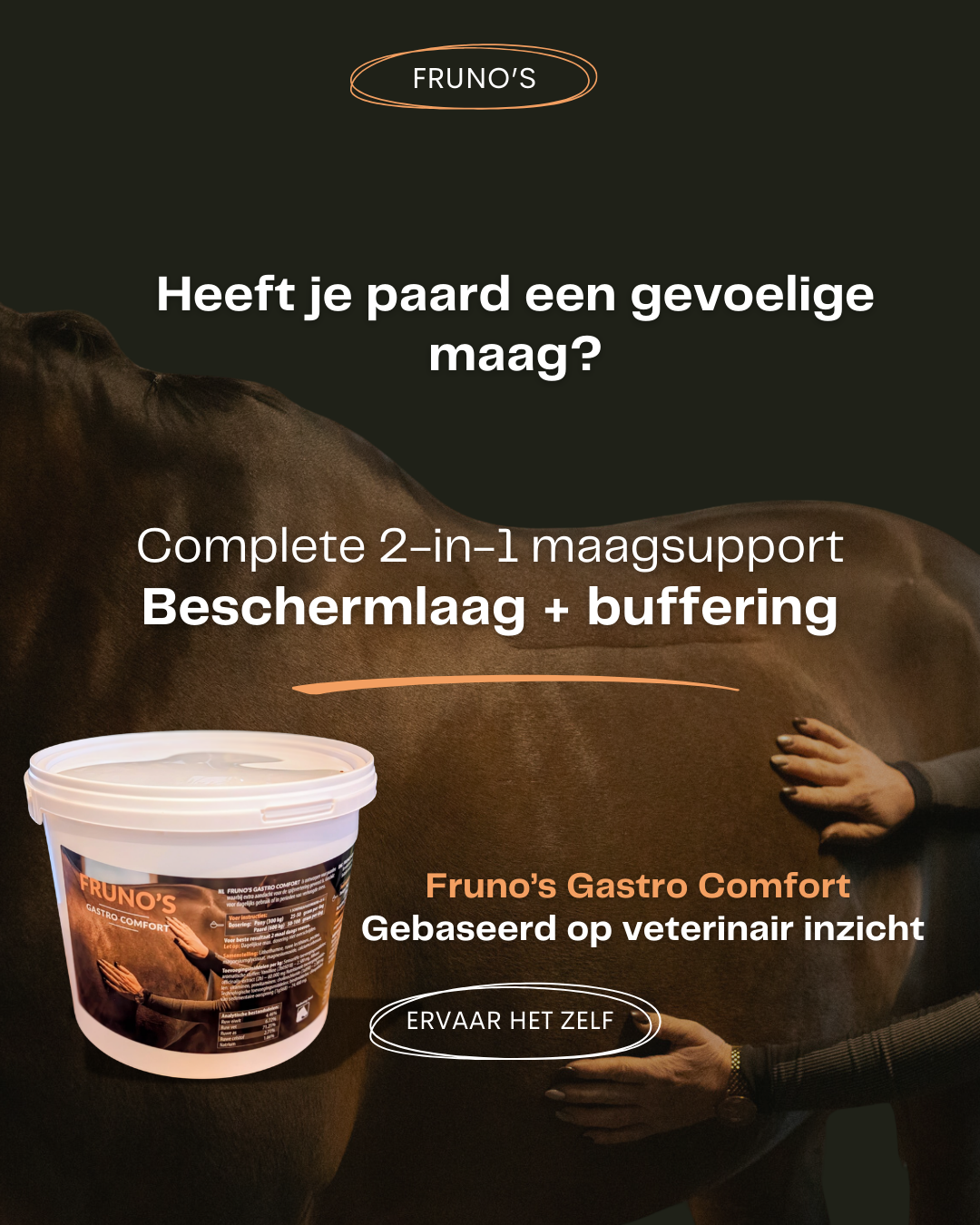 Frunos horse supplements Facebook ad: Snel resultaat