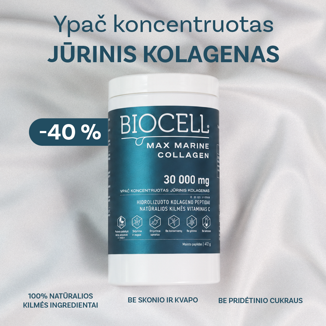 BIOCELL Lietuva Facebook ad: Jūrinis kolagenas Tavo grožiui