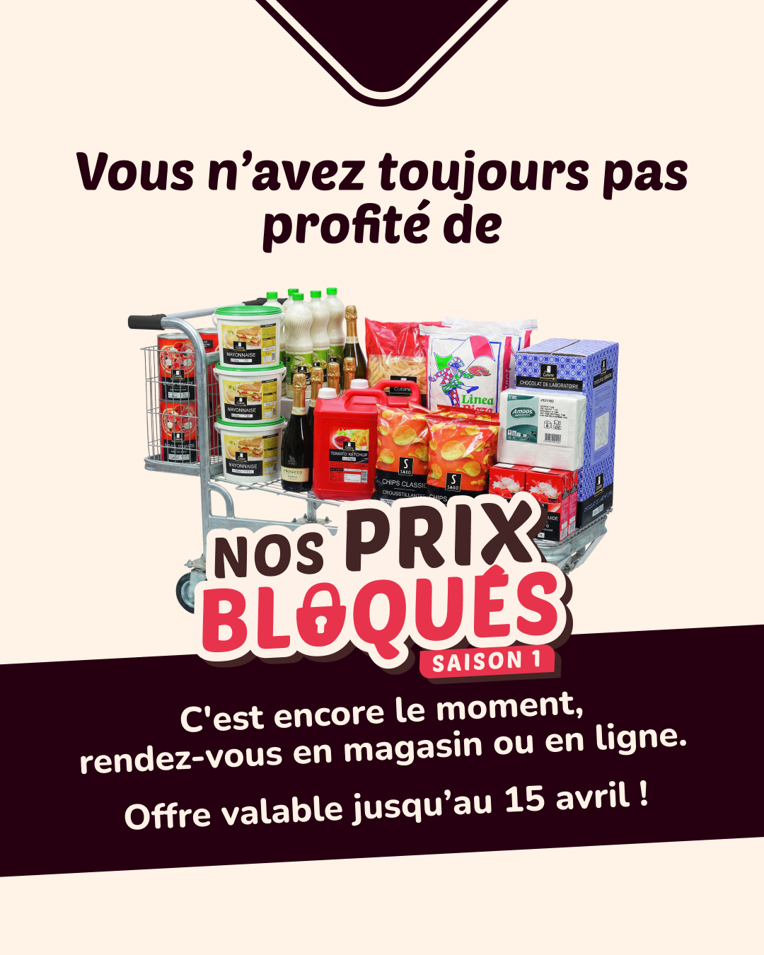 Promocash Facebook ad: Retrouvez nos prix bloqués