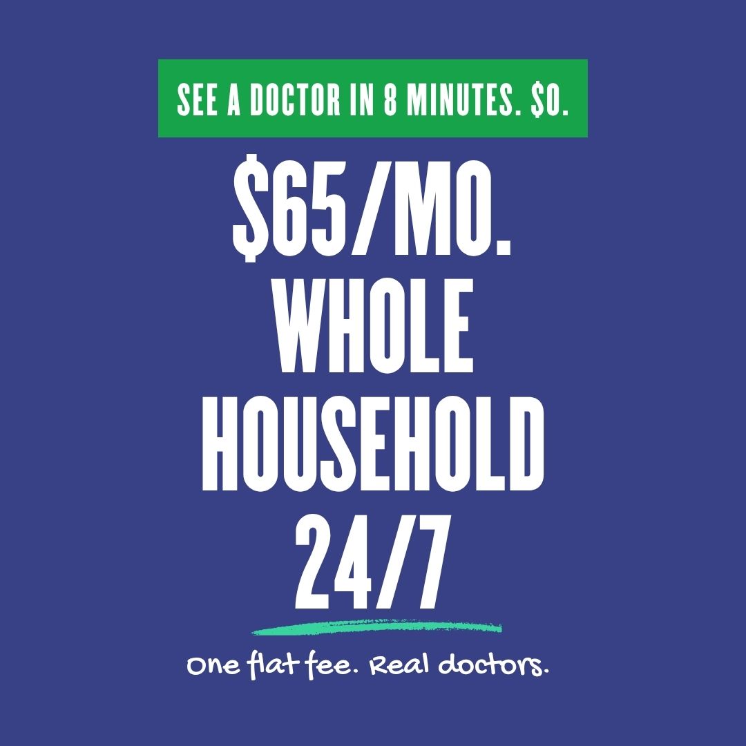 VURV Facebook ad: See a doctor in minutes for $0