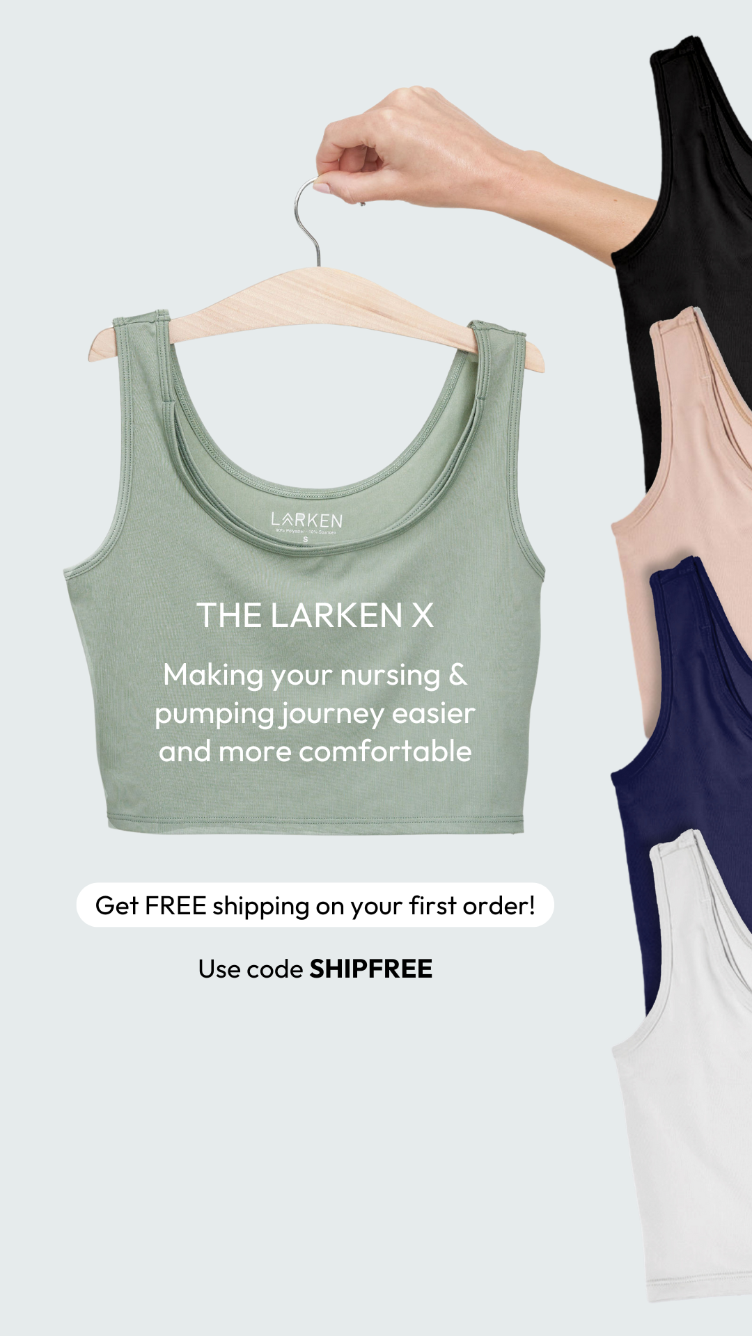 Larken Facebook ad: first order ships free!