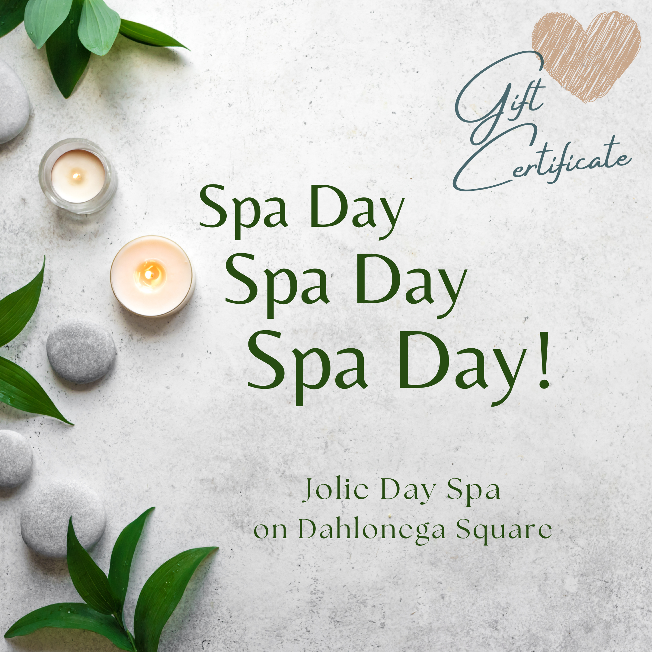 Jolie Day Spa & Salon Facebook ad: Perfect Dahlonega Gift: Jolie Gift Cards!