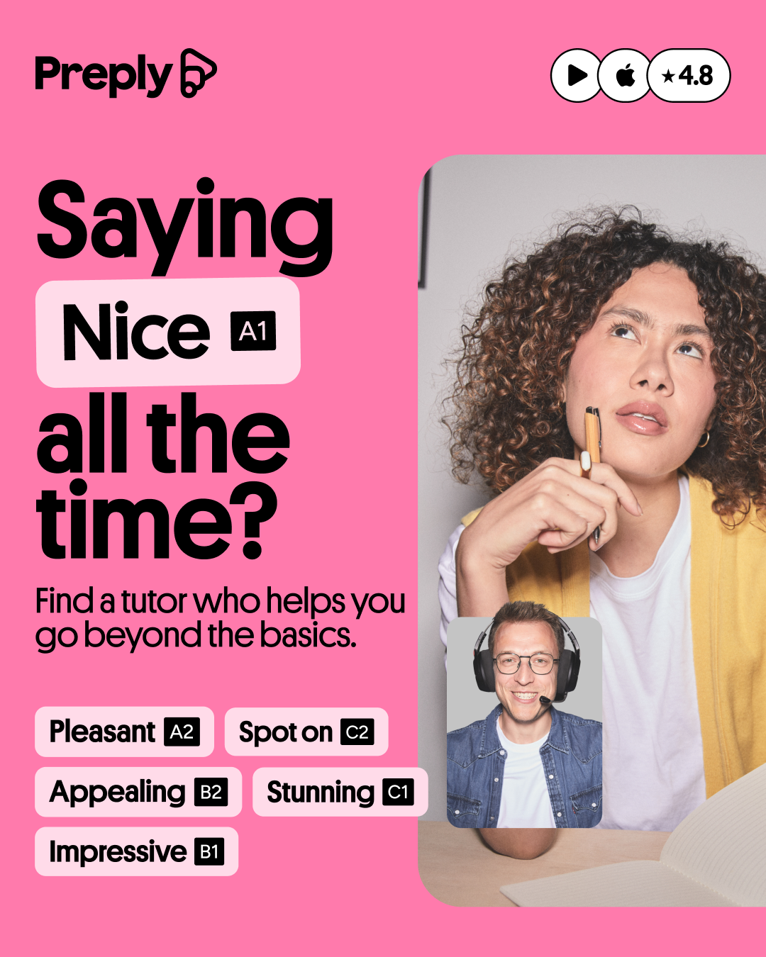 Preply Facebook ad