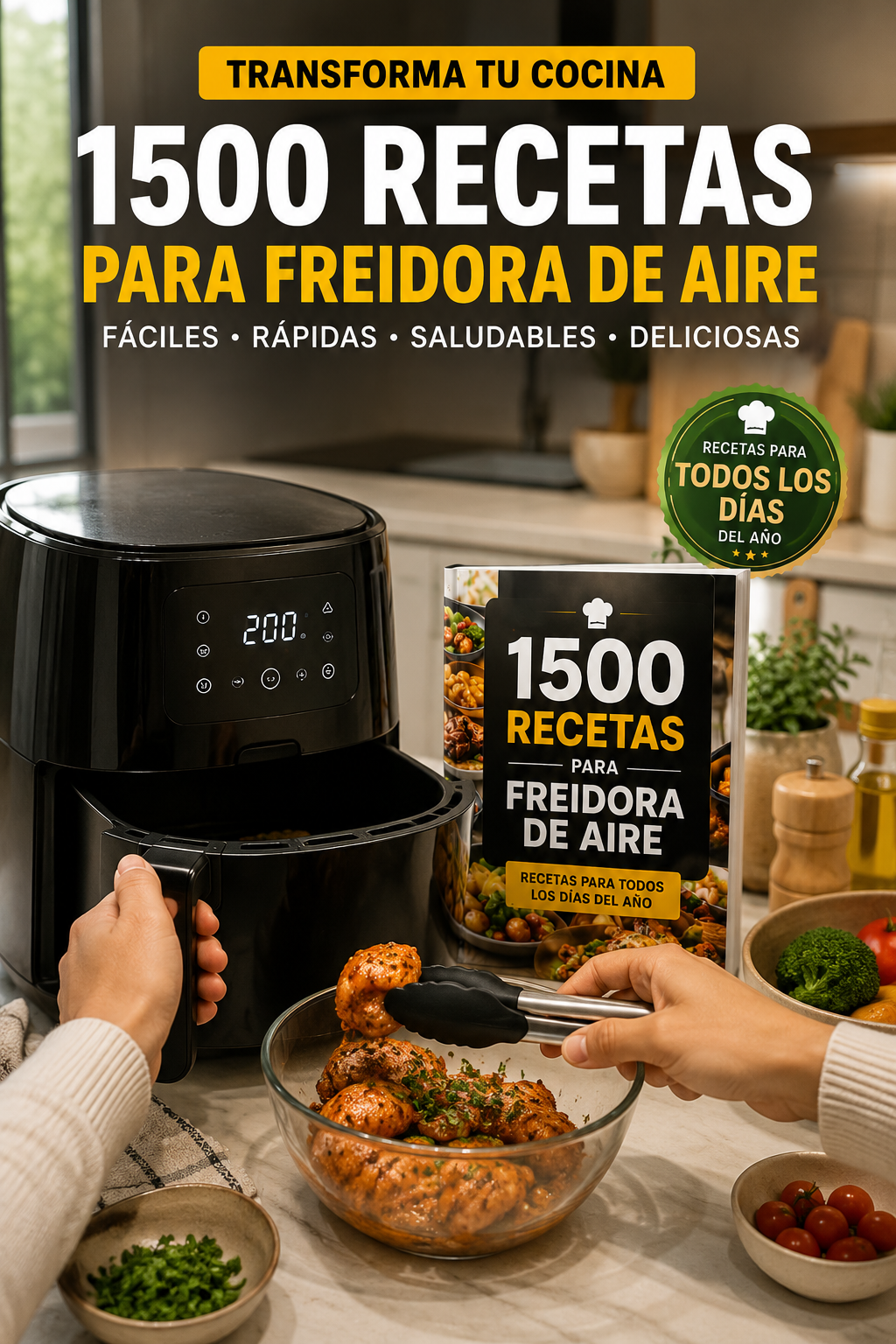 Clickfly Facebook ad: 1500 RECETAS PARA TU AIRFRAY