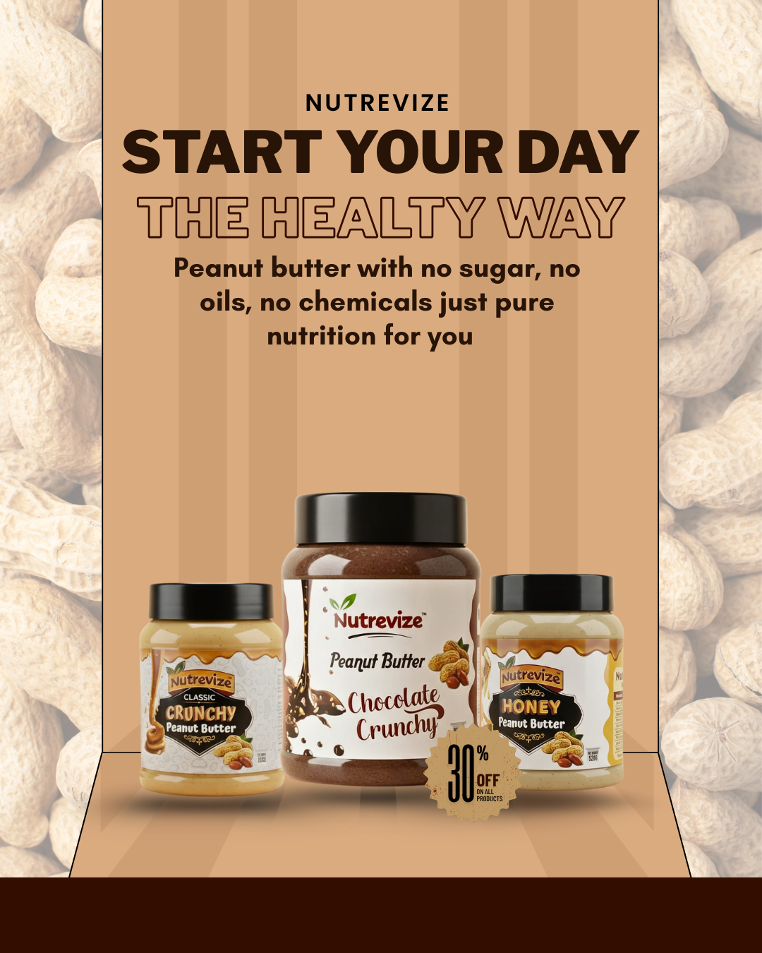 Nutrevize Facebook ad: Healthy Peanut Butter for Everyday Energy