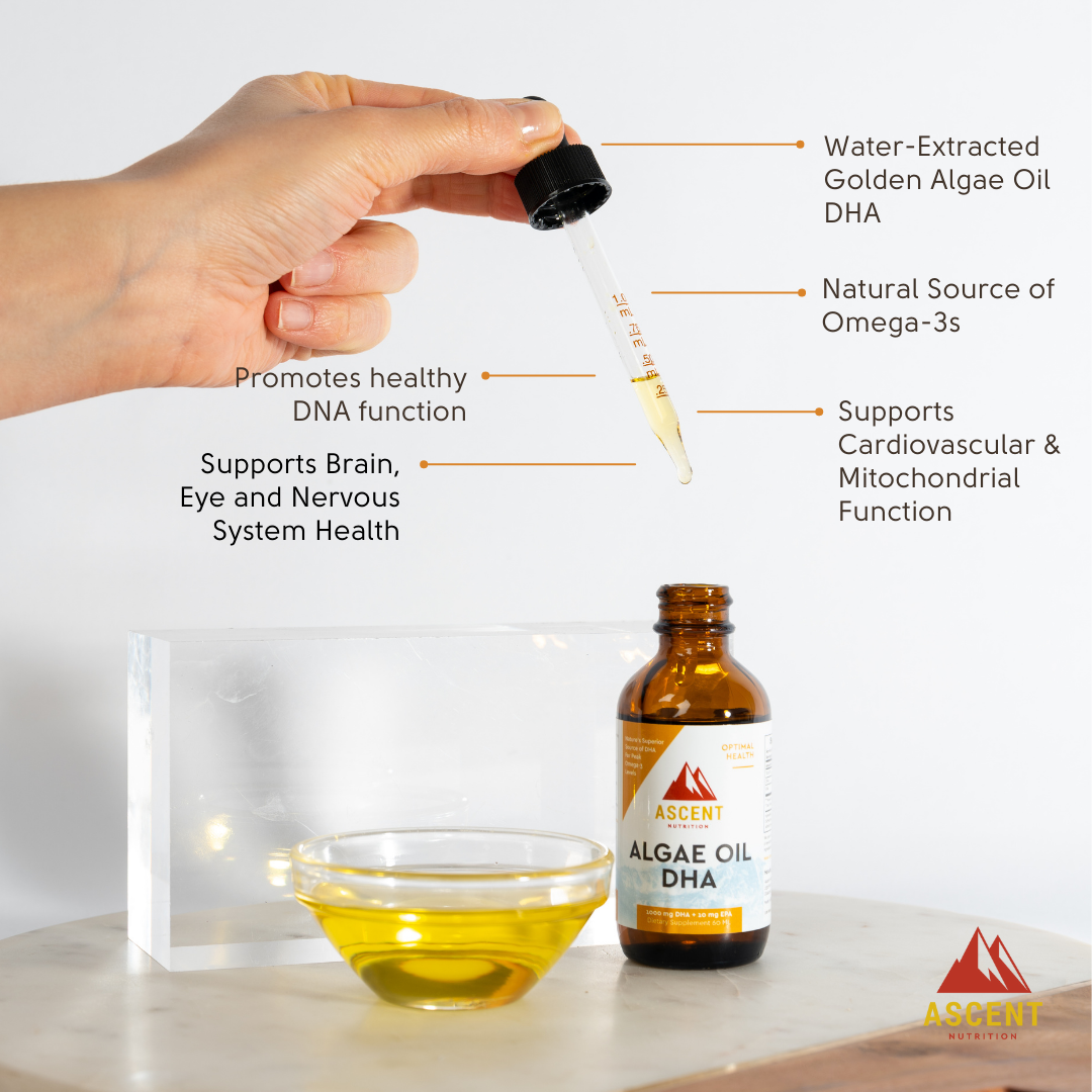 Ascent Nutrition Facebook ad: Purest, Cleanest Water-Extracted DHA + Omega-3