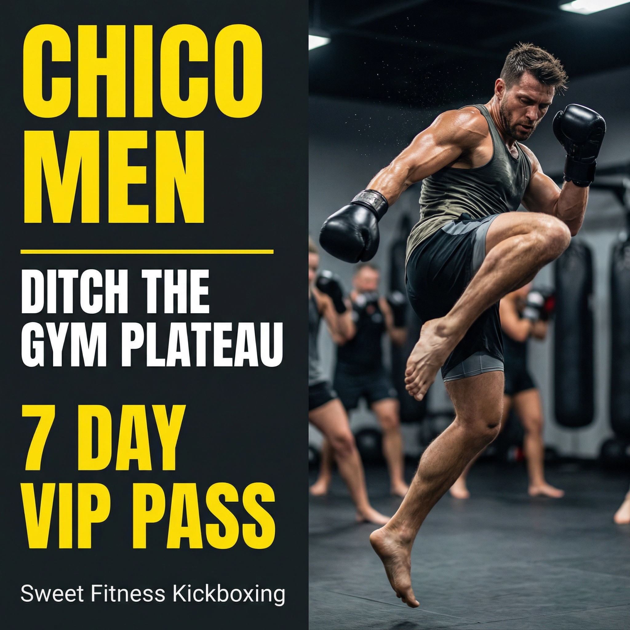 Sweet Fitness Kickboxing - Chico Facebook ad: 7 Days FREE + Over $149 in Gear!