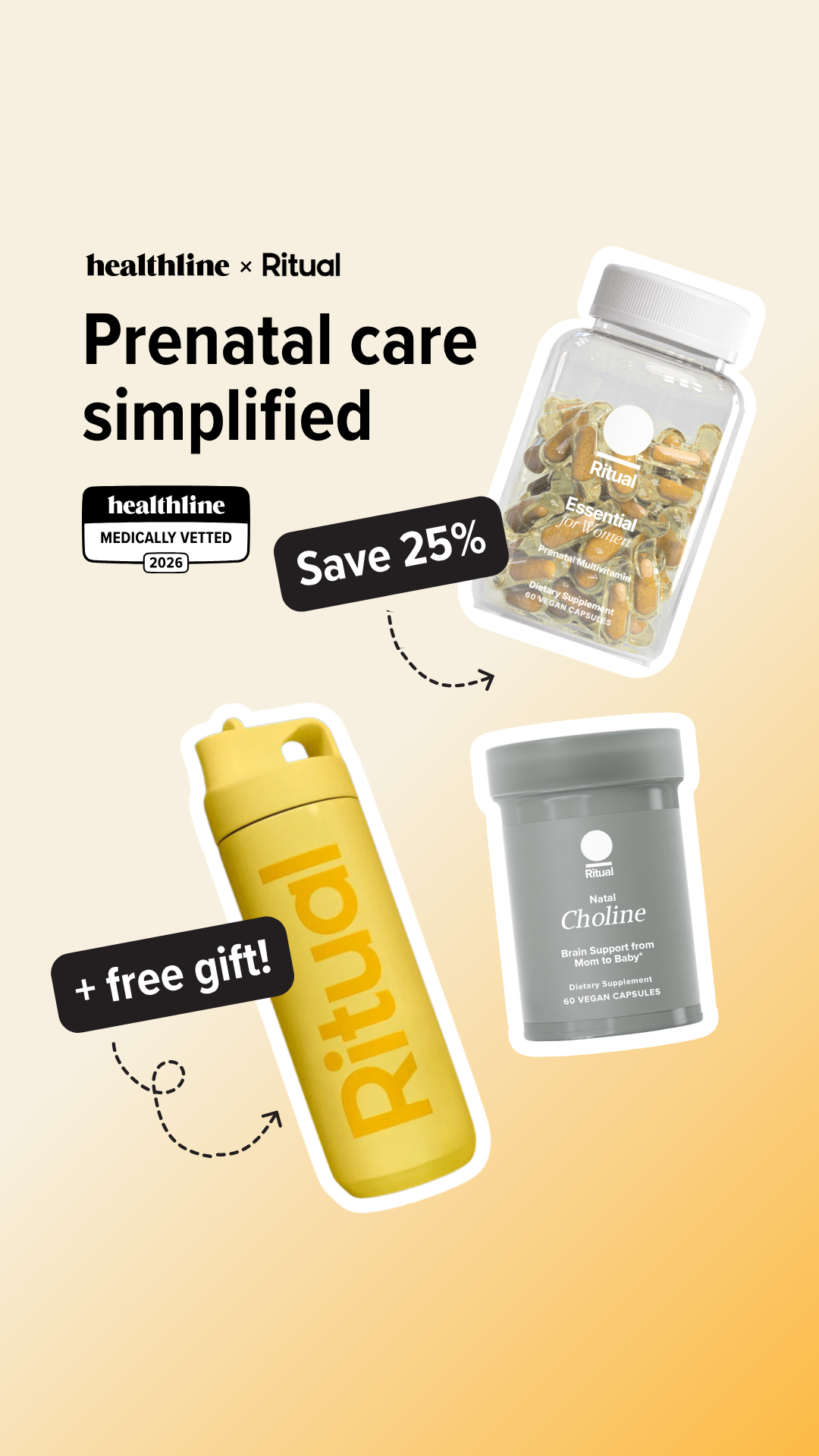 Healthline Facebook ad: Essential prenatal starter set