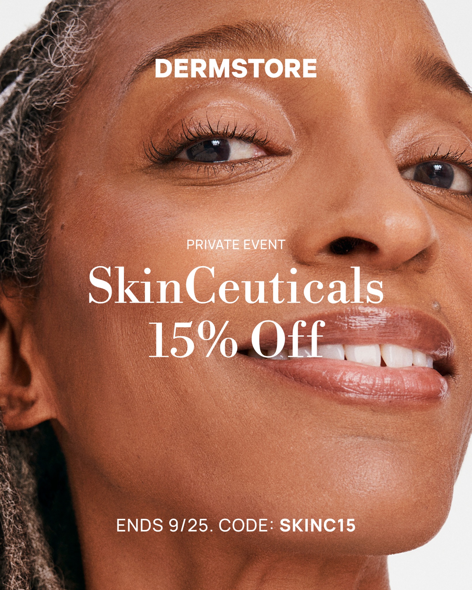Dermstore Facebook ad: Private Sale ends 9/25. Code: SKINC15
