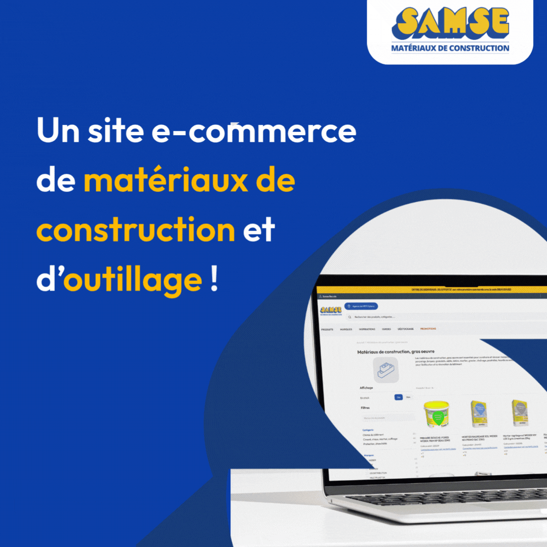 Samse Facebook ad: Samse, votre distributeur de matériaux
