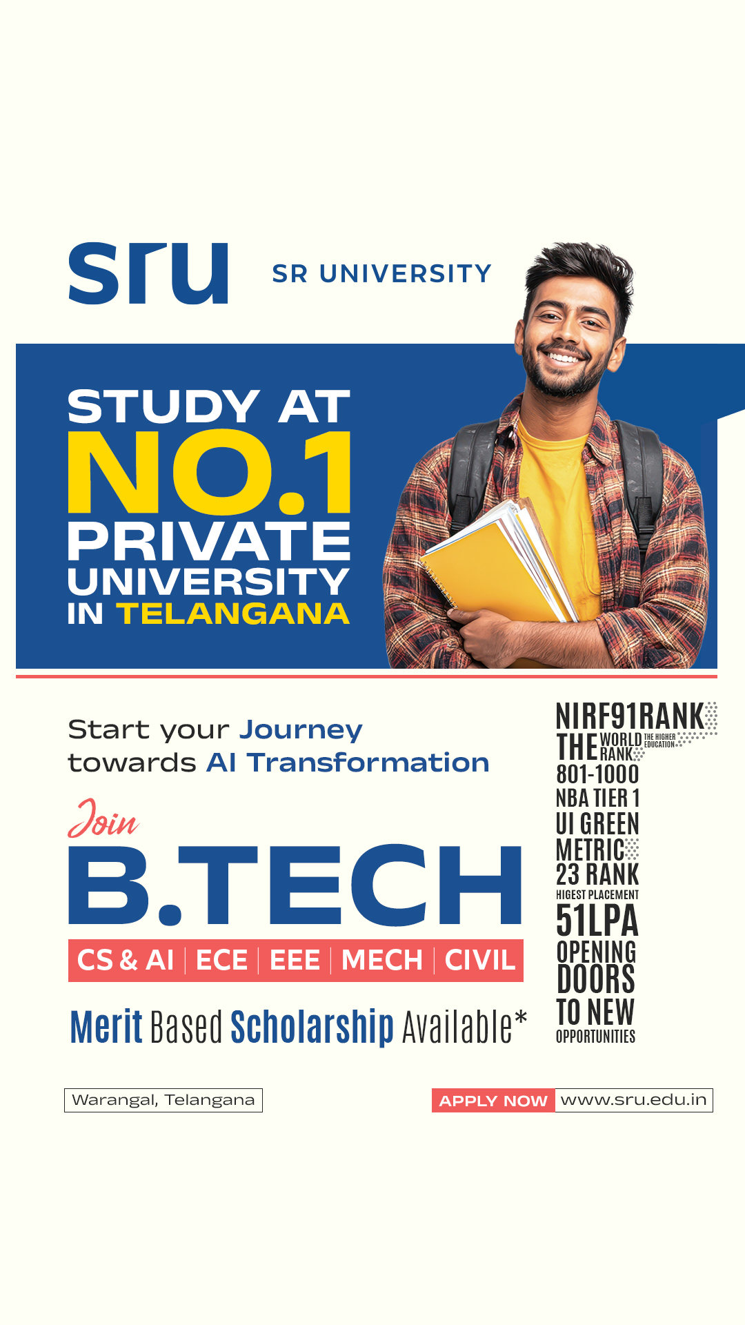 SR University Facebook ad from Mar 12, 2026
