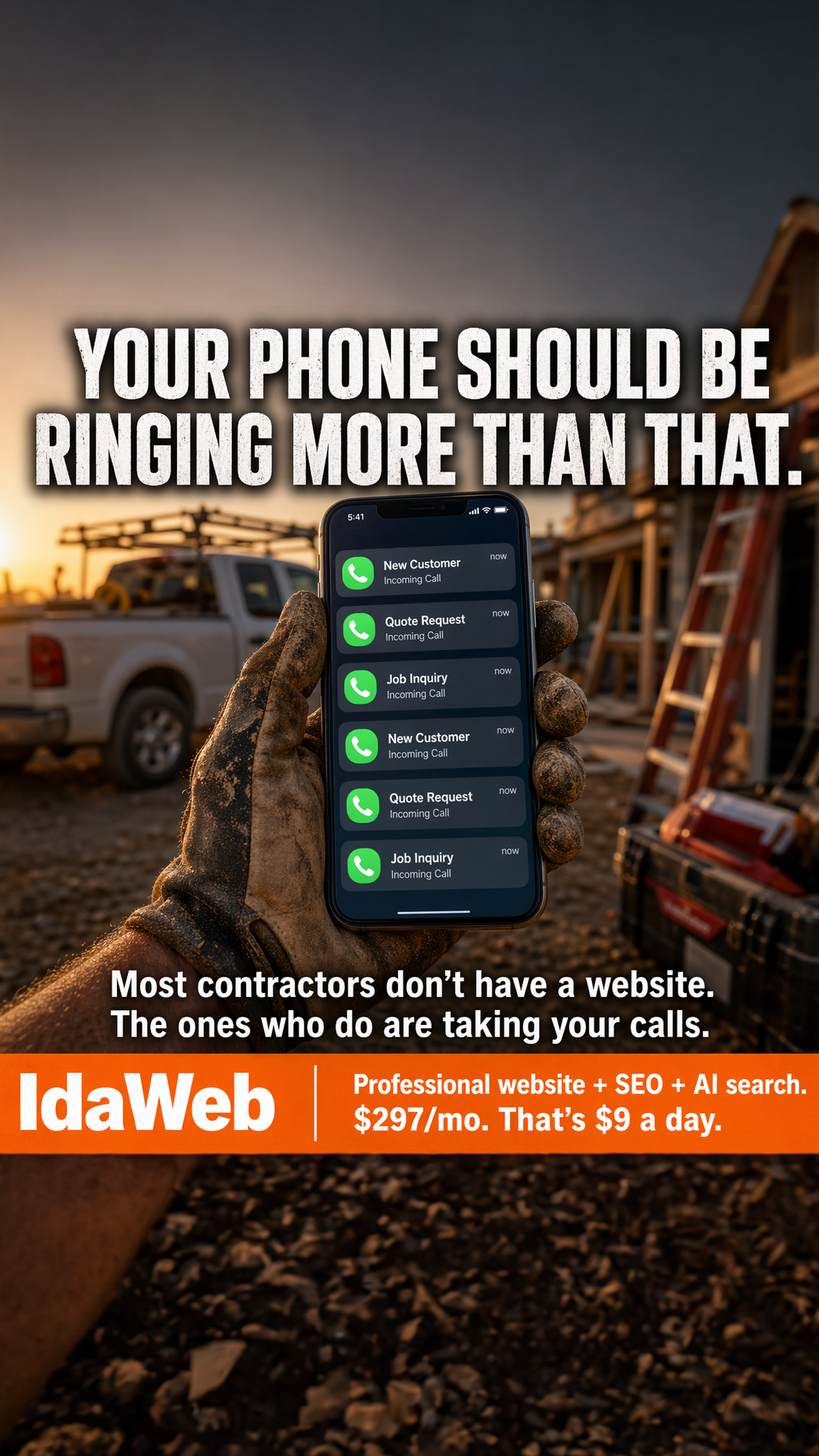 IdaWeb Premier Facebook ad: We Are Waiving Your $5,000 Website Fee.
