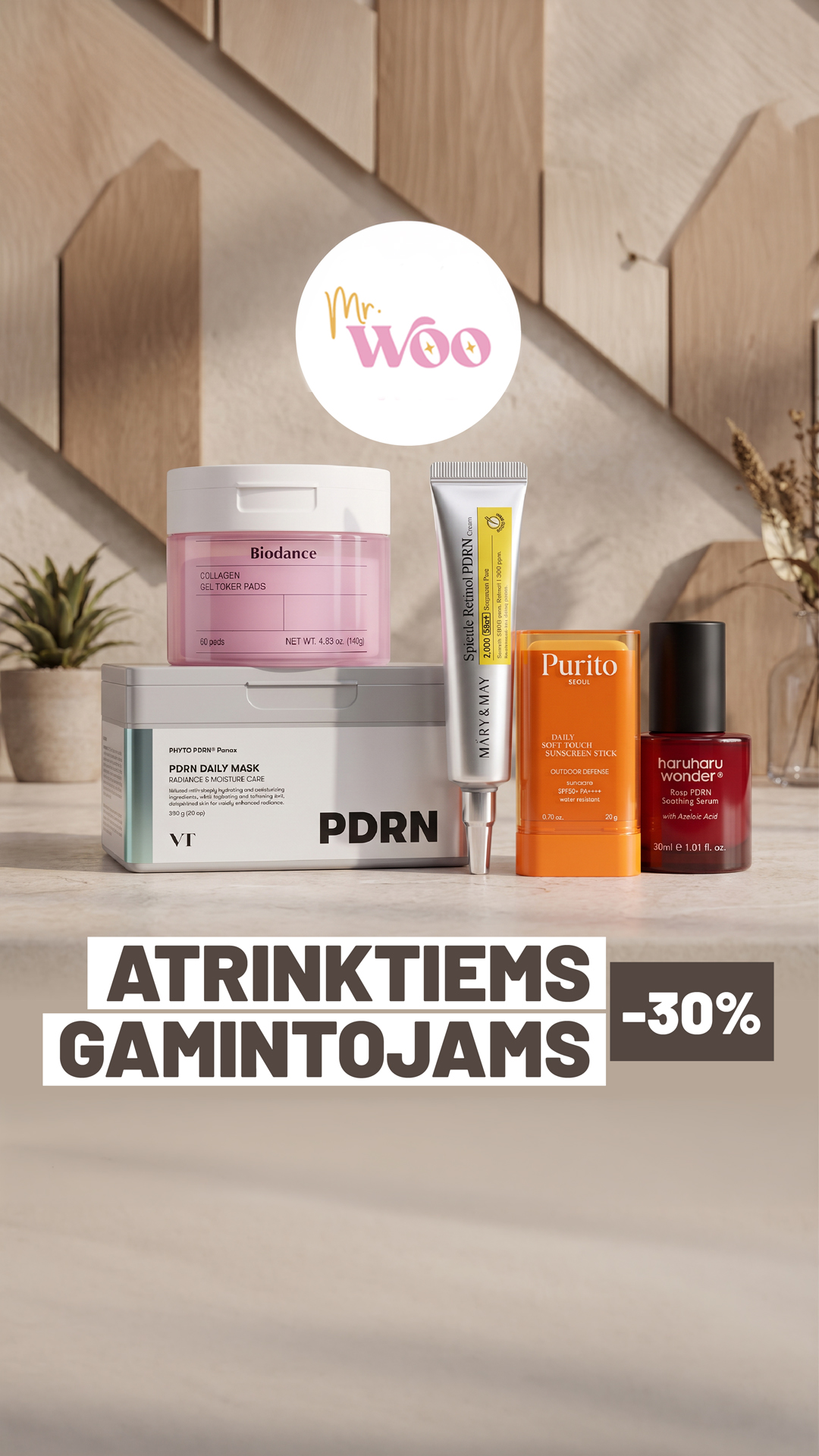 Korėjietiška kosmetika Mr. Woo Facebook ad