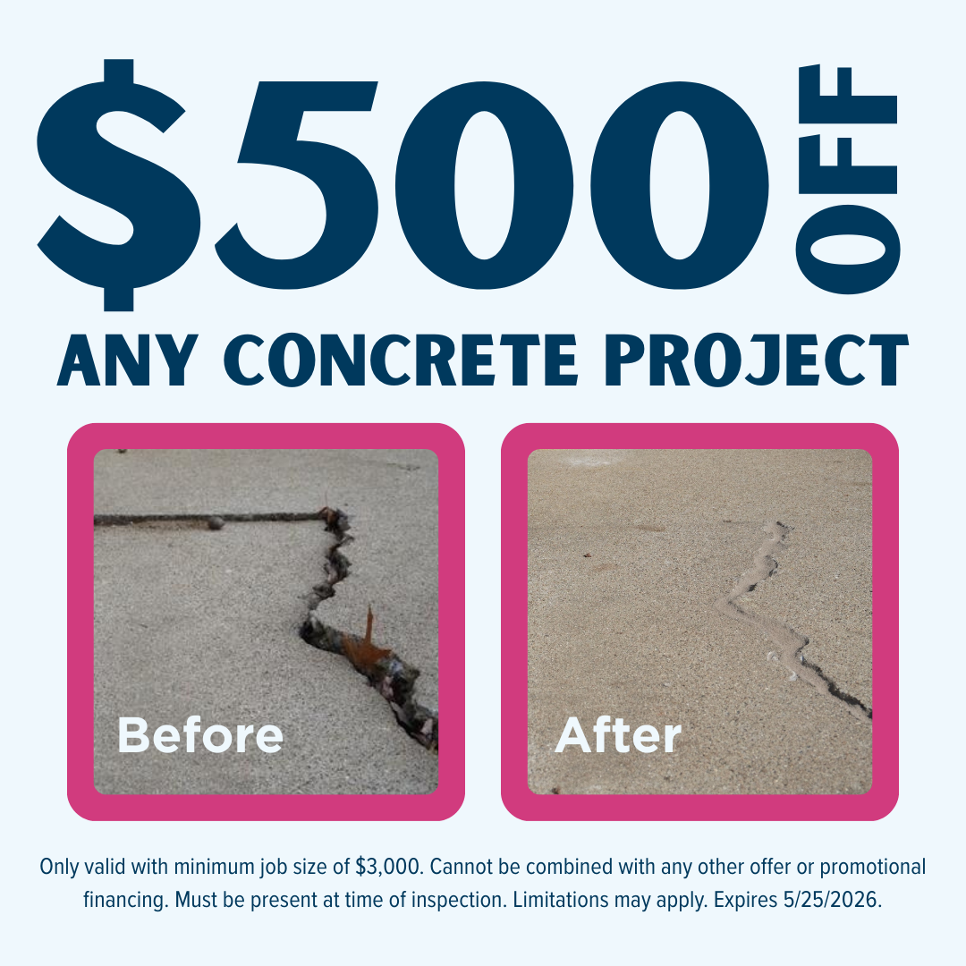 Frontier Foundation & Crawl Space Repair Facebook ad: Uneven driveway? Cracked patio?