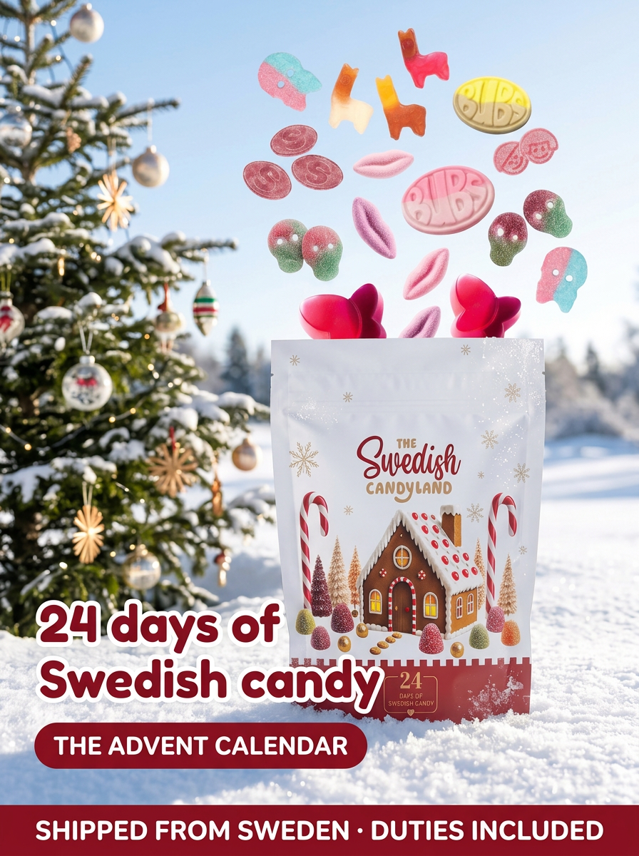 Swedish Candy Land Facebook ad: 24 Days of Swedish Candy