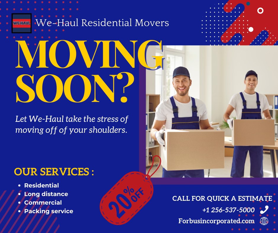 We-Haul Residential Movers Facebook ad from Aug 2, 2025