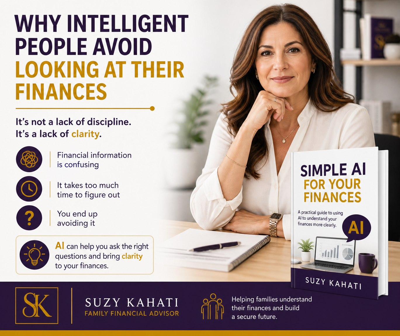 Suzy Kahati Family Financial Advisor סוזי קהתי יועצת לכלכלת המשפחה Facebook ad: SMART MONEY WITH AI