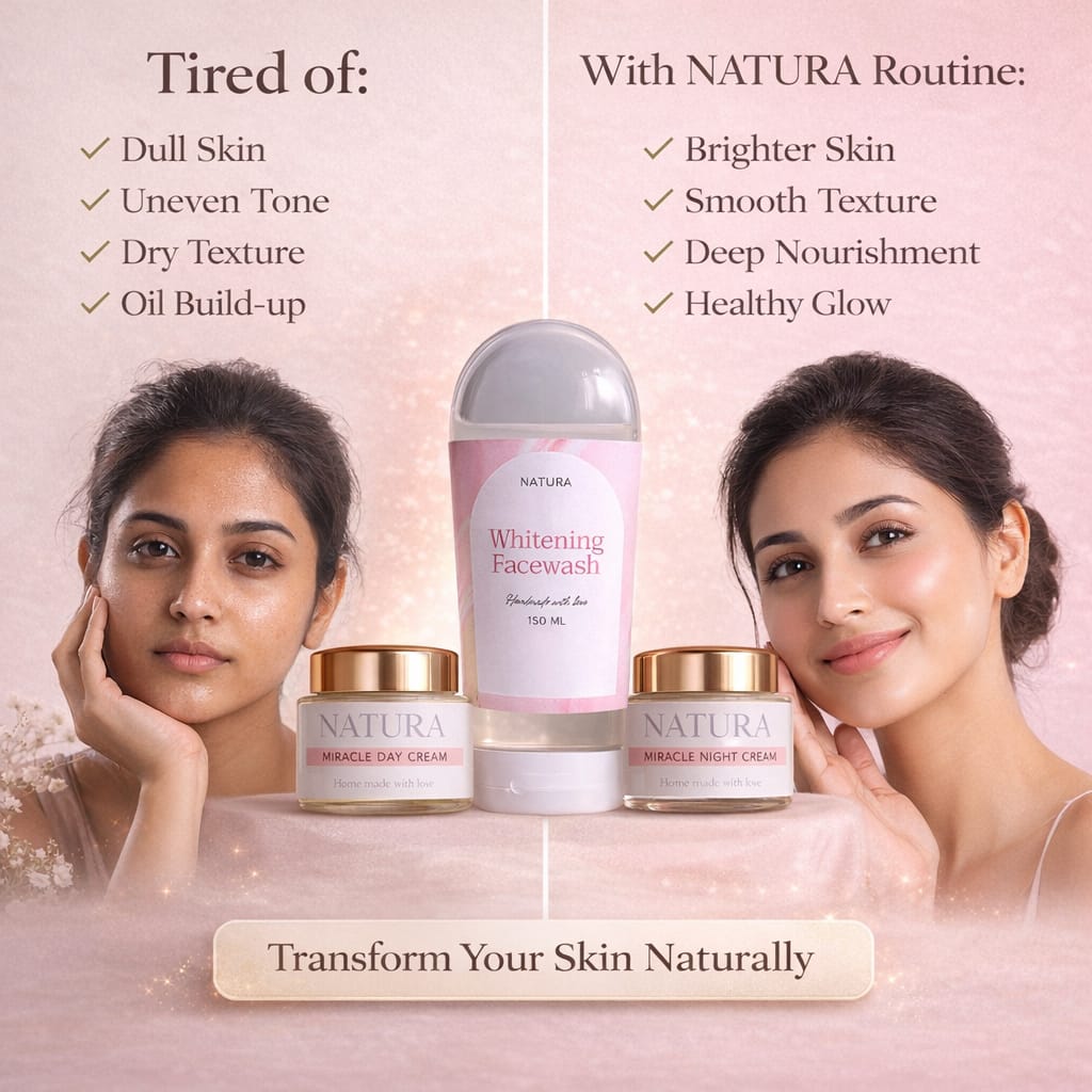 Natura Facebook ad: Transform Your Skin Naturally