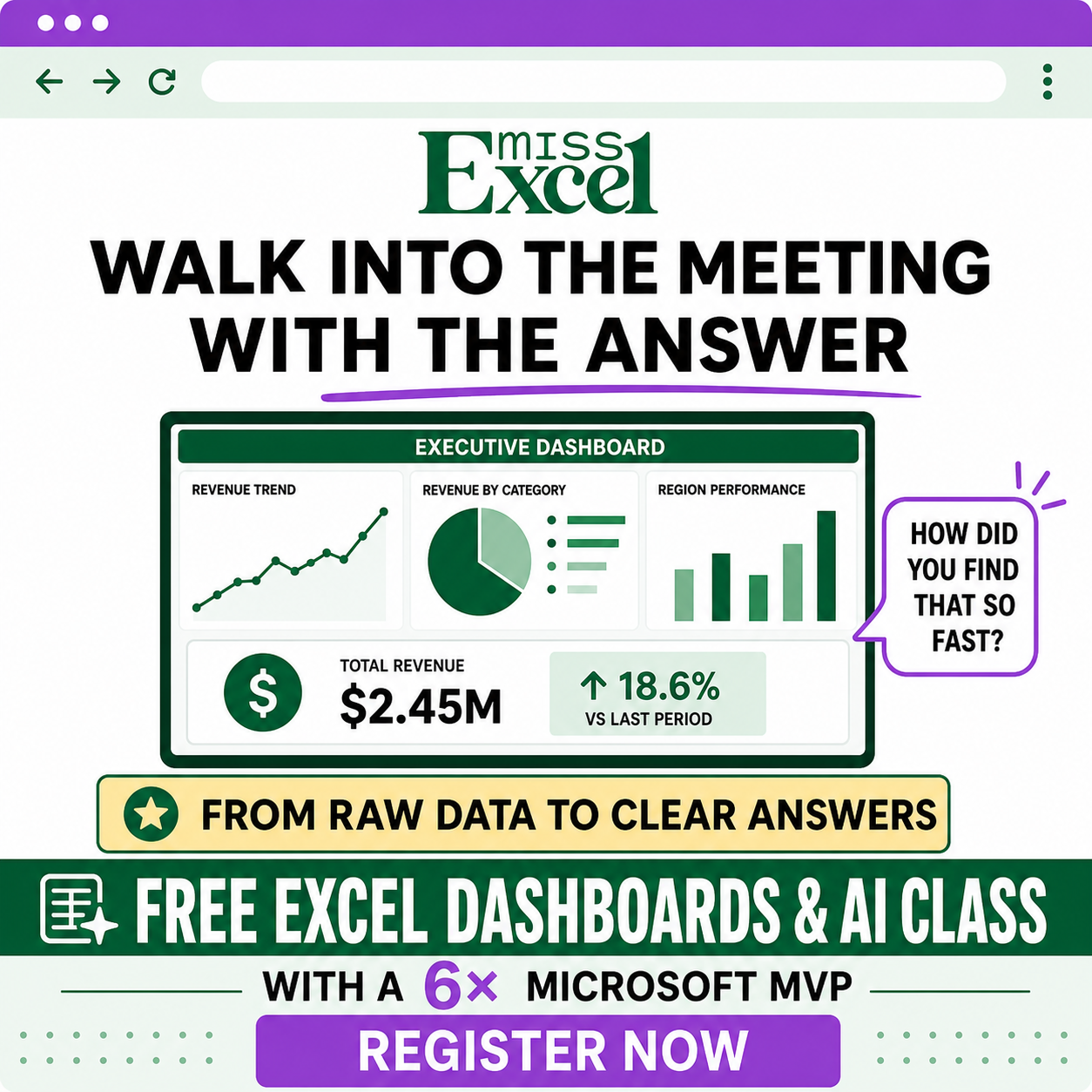 Miss Excel Facebook ad