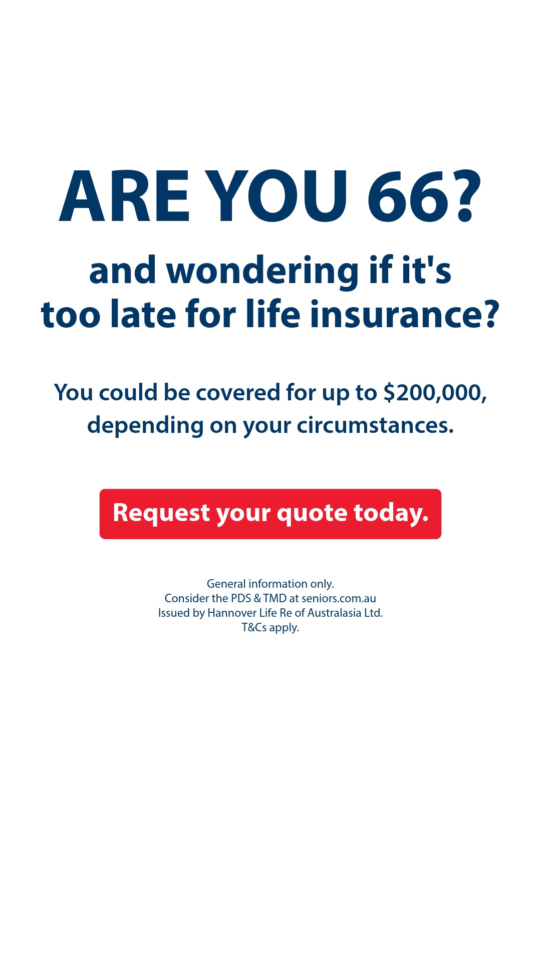 Australian Seniors Insurance Agency Facebook ad