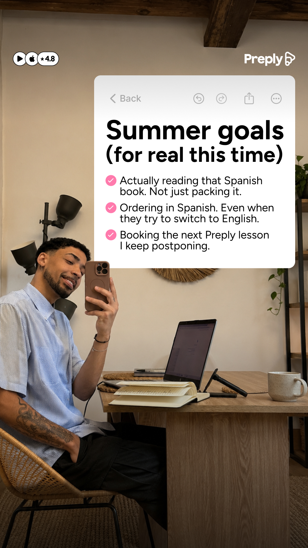 Preply Facebook ad
