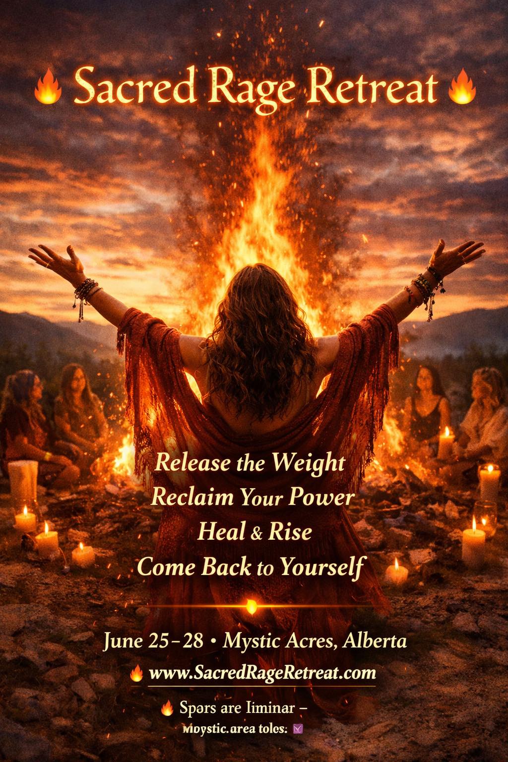 Mystic Mana Facebook ad: Awaken Your Inner Rage: Sacred Rage Retreat