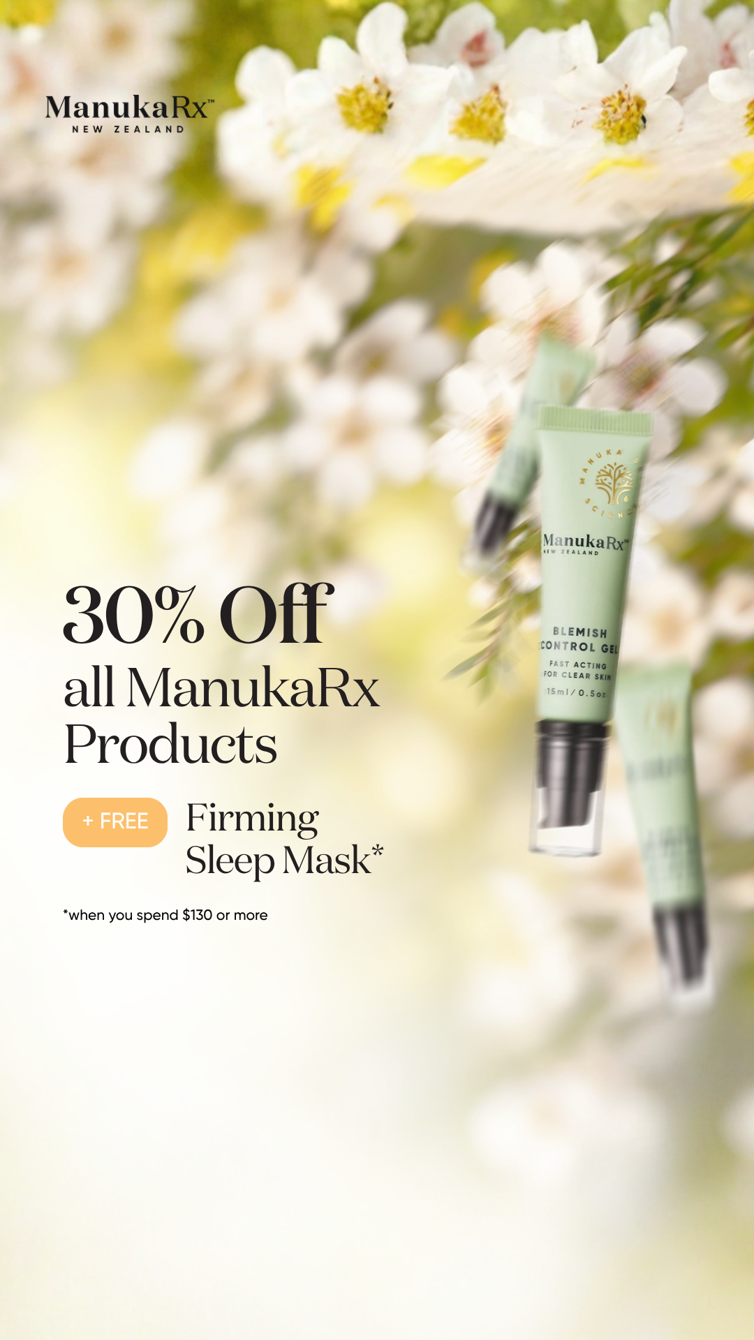 ManukaRx Natural Skincare Facebook ad