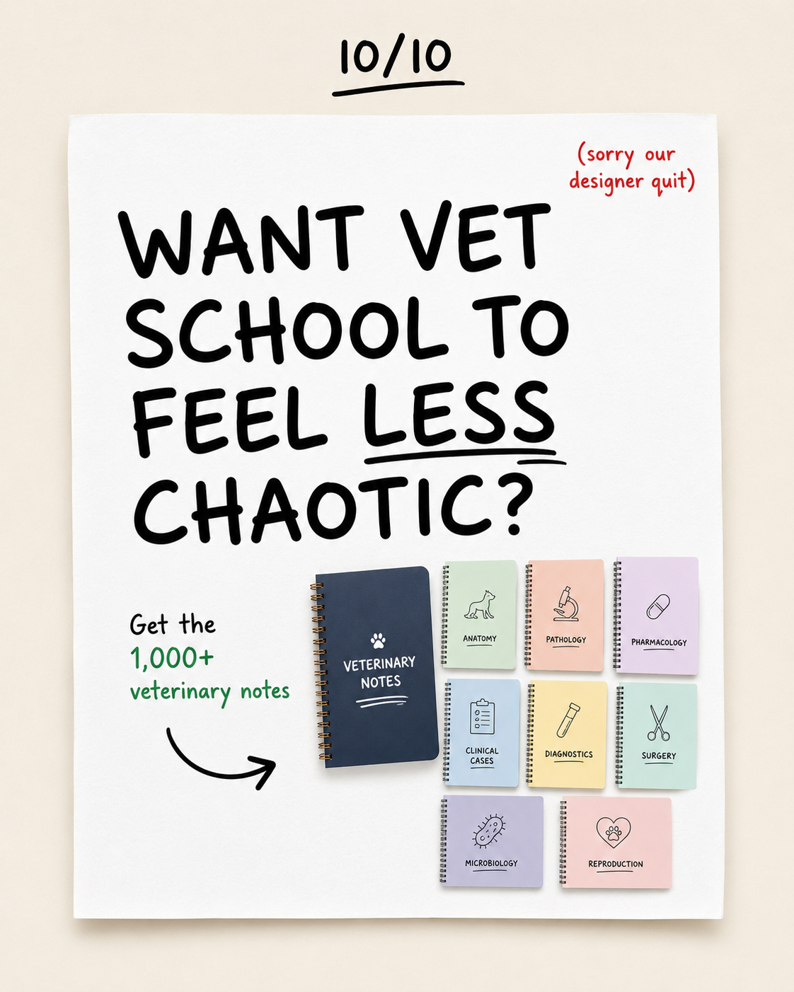 VetMaster Academy Facebook ad: Make Vet School Feel Less Chaotic