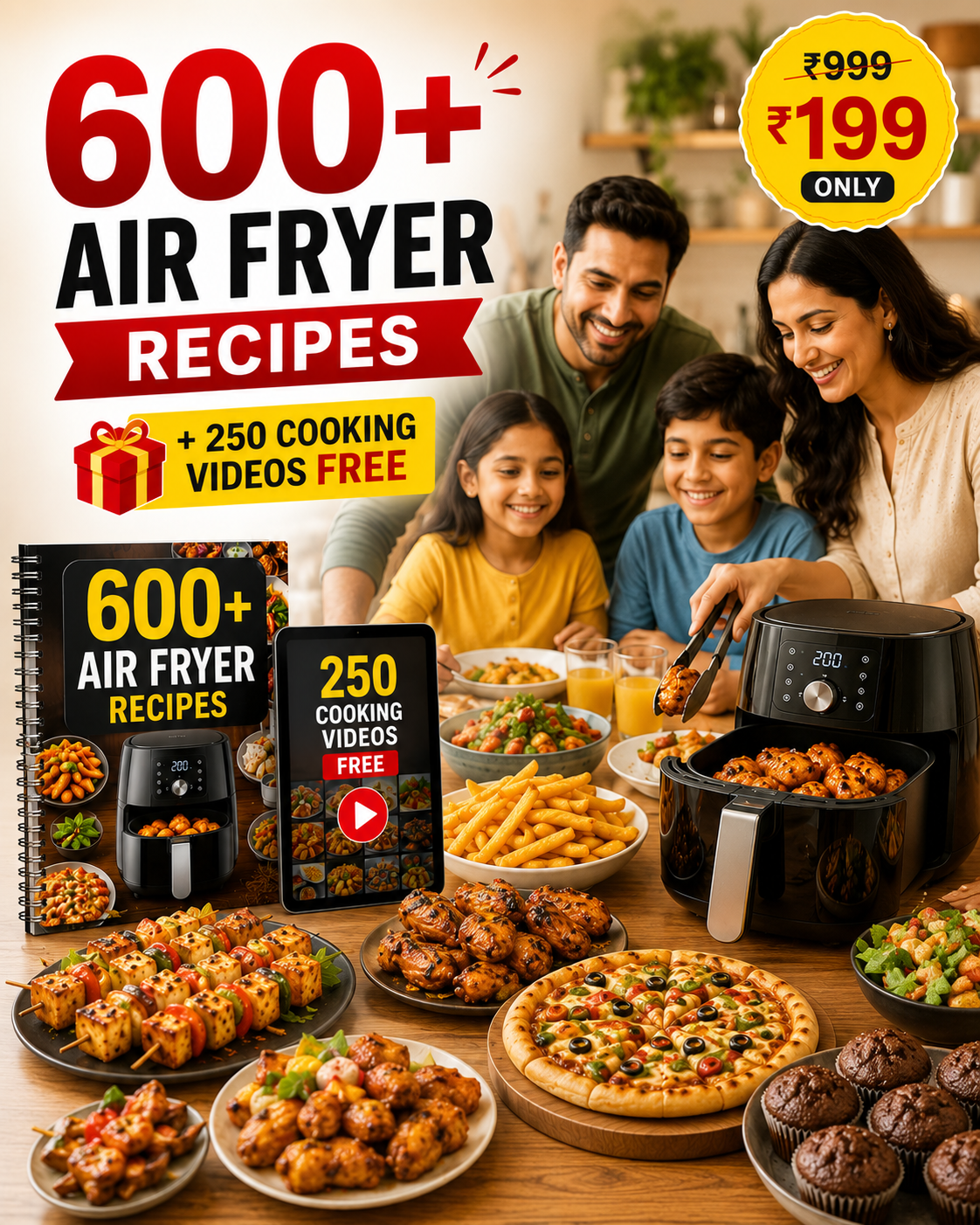 Digimockup Facebook ad: Healthy Air Fryer Recipes Everyone Will Love