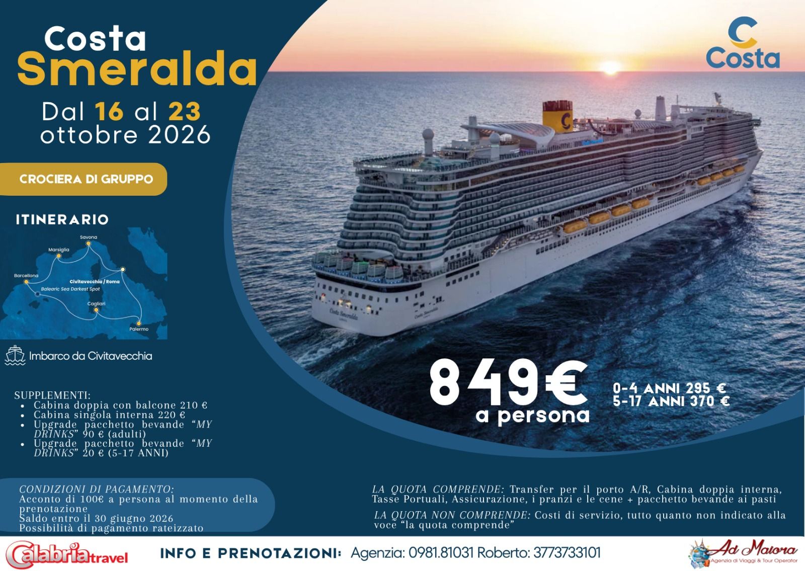 Calabria travel srl - AD Maiora Agenzia di viaggi e tour operator Facebook ad: Ultime cabine disponibili.