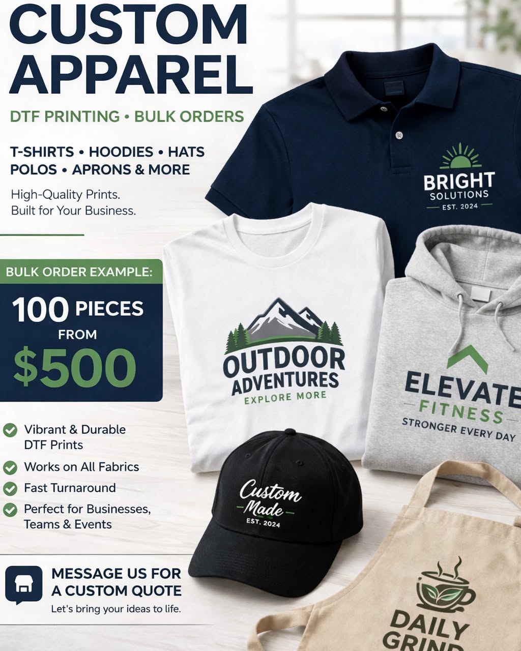 Victor Fsk Trading Facebook ad: Custom T-Shirts, Hoodies, Hats, Polos & Aprons DTF Prints…