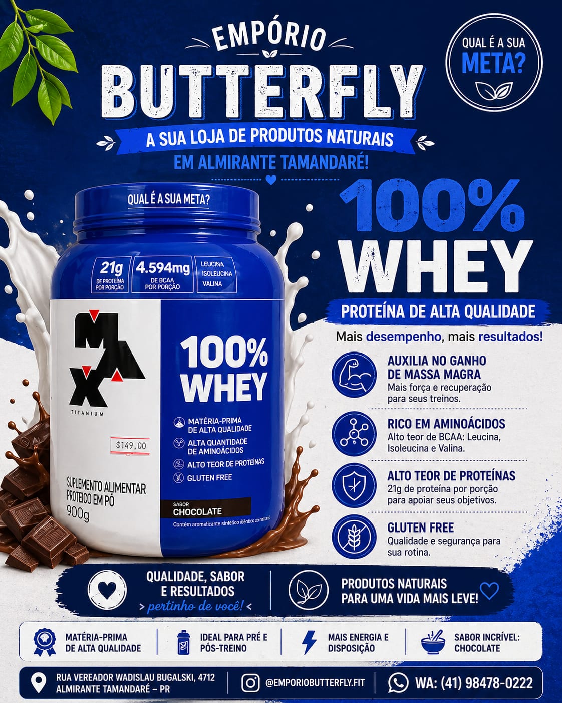 Empório Butterfly Facebook ad: Cansado de procurar itens saudáveis e só encontrar…